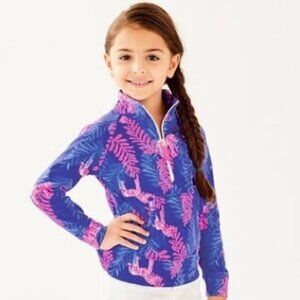 Lilly Pulitzer Girls Little Skipper Popover in Royal Purple Dazzle print XL NWOT